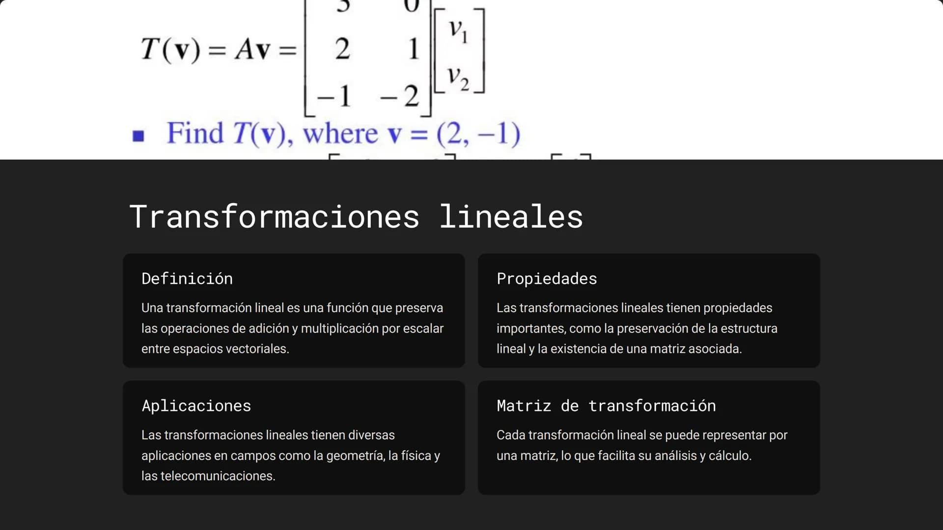 Álgebra Lineal: ☐
Comprendiendo
Conceptos Clave
El álgebra lineal es una rama fundamental de las matemáticas,
que estudia las relaciones ent