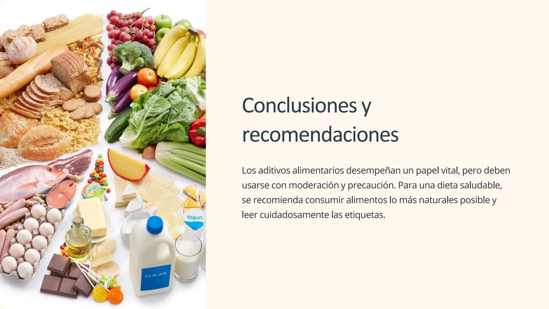 Química de alimentos:
Aditivos, conservantes,
colorantes, vitaminas
Explora los fascinantes componentes químicos que dan a los
alimentos sus