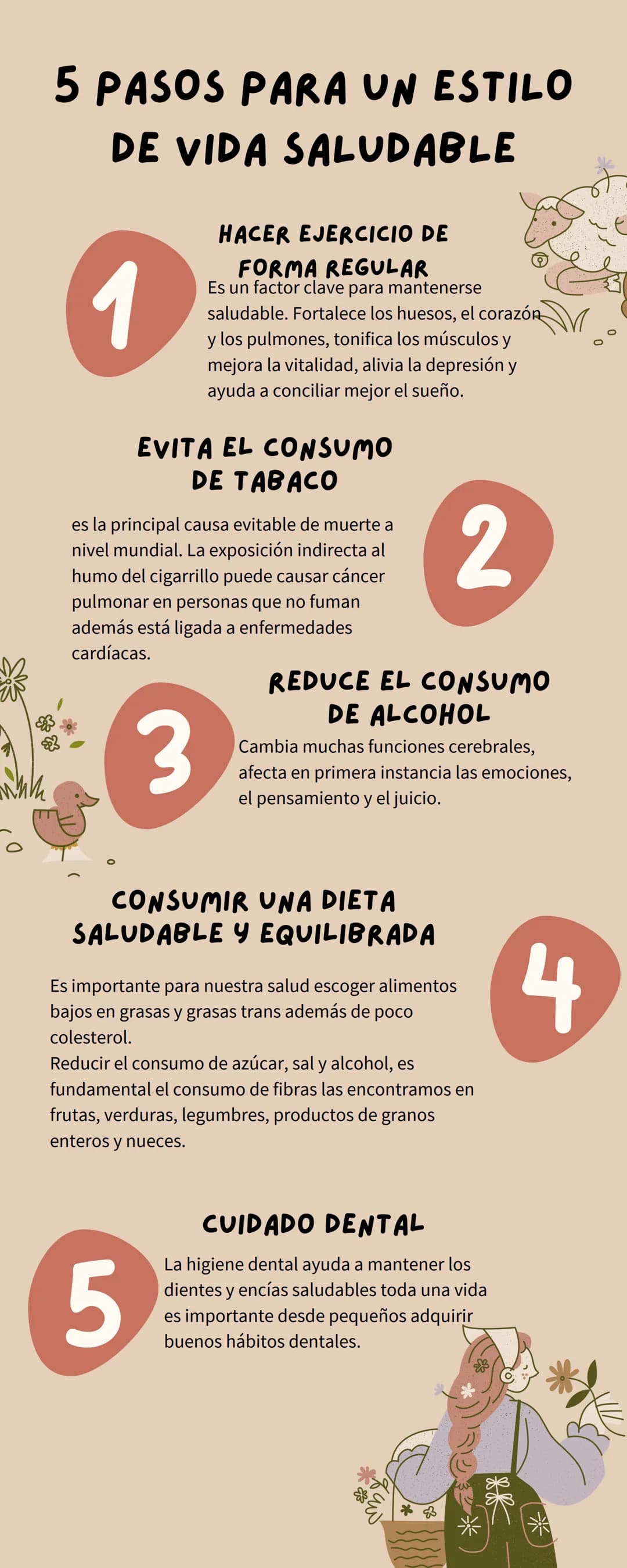 5 PASOS PARA UN ESTILO
DE VIDA SALUDABLE
1
HACER EJERCICIO DE
FORMA REGULAR
Es un factor clave para mantenerse
saludable. Fortalece los hues