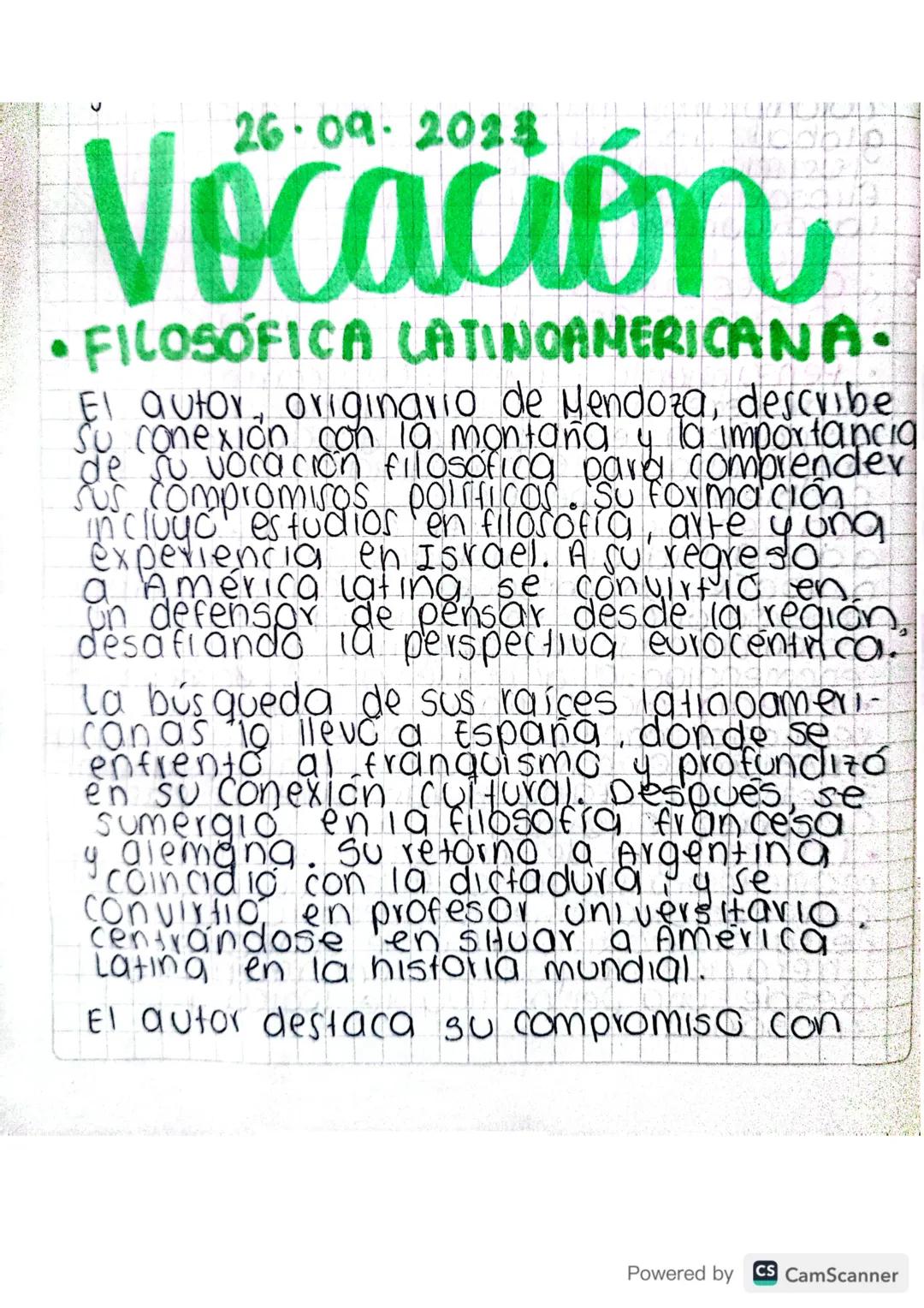 26.09.2028
Vocación
FILOSÓFICA LATINOAMERICANA.
El autor originario de Mendoza, describe
Su conexión con la montaña y la importancia
4
de su