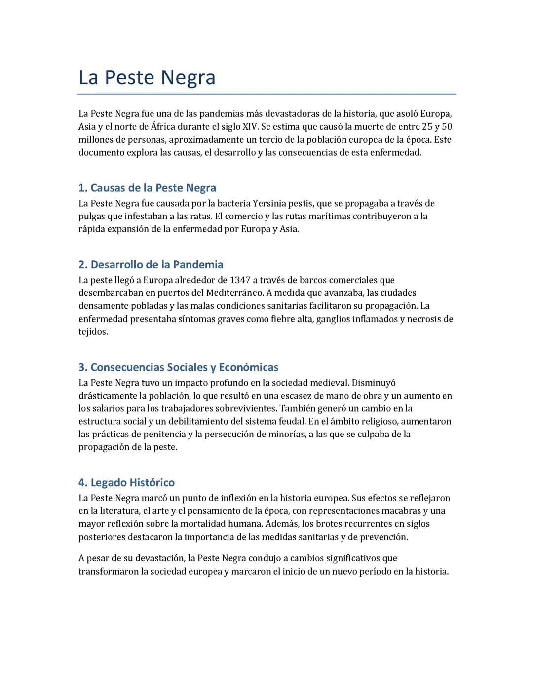 la peste negra