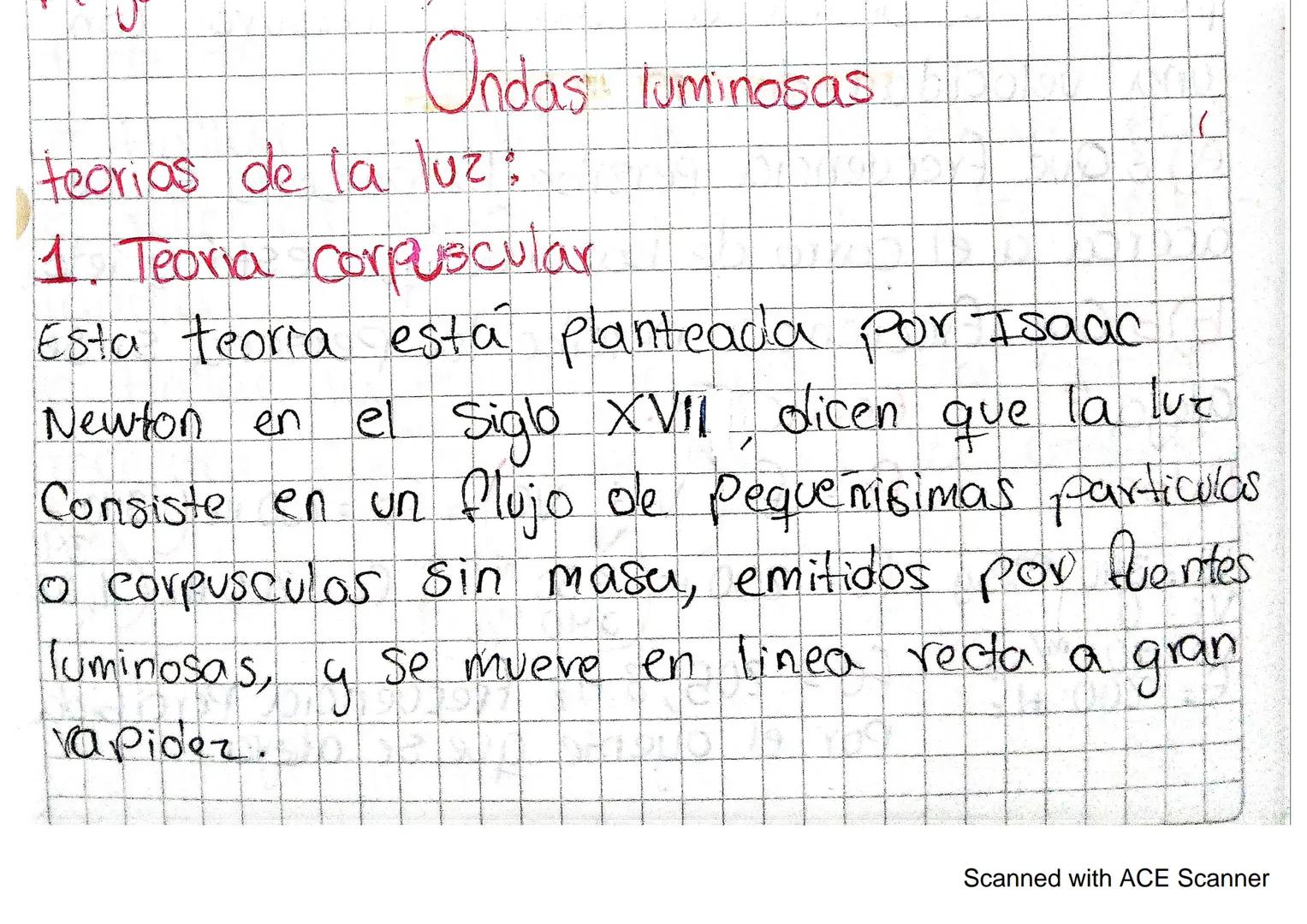 Ondas luminosas

teorias de la luz;

1. Teoria corpuscular

Esta teoria está planteada por Isaac
Newton en el siglo XVII, dicen que la luz
C