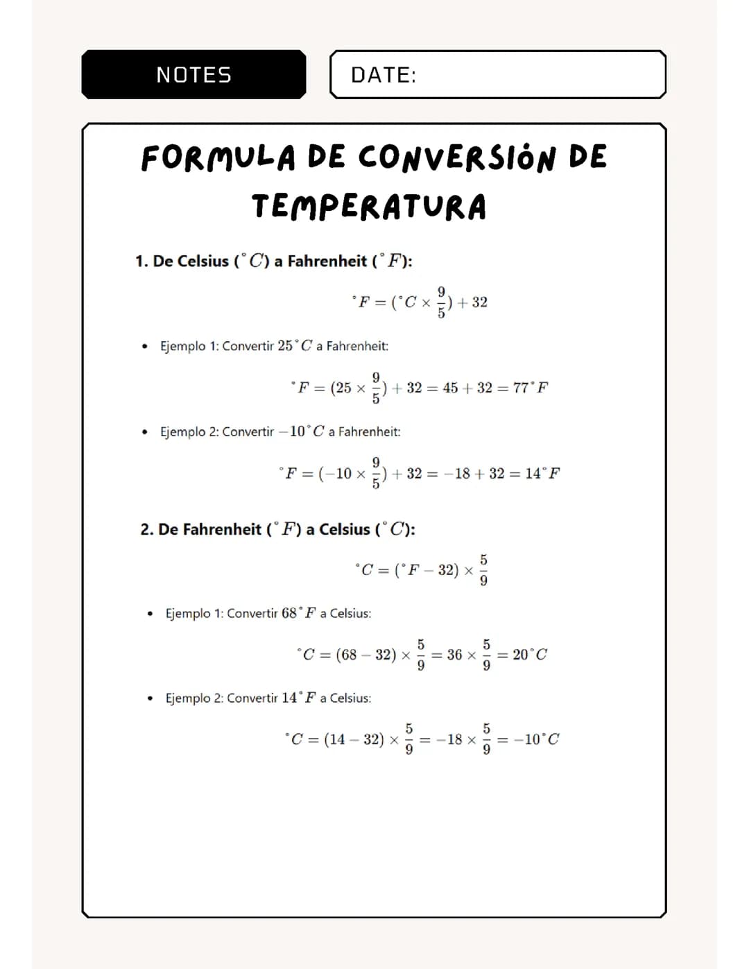 formulas de conversión de temperaturas 