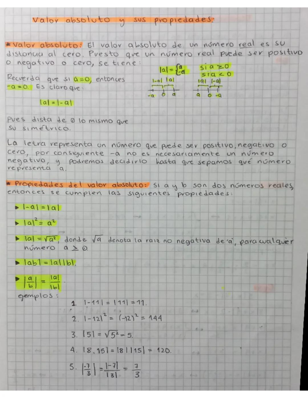 Valor absoluto y sus propiedades