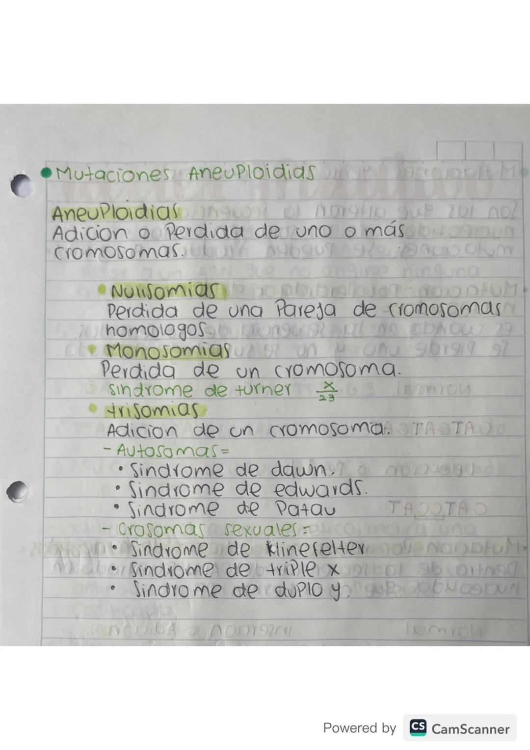 Mutaciones
9749407
Son alteraciones que aparecen en el QUA
material genetico, existen 2 tipos de
alteraciones que son Aneuploidias AJK &
y m