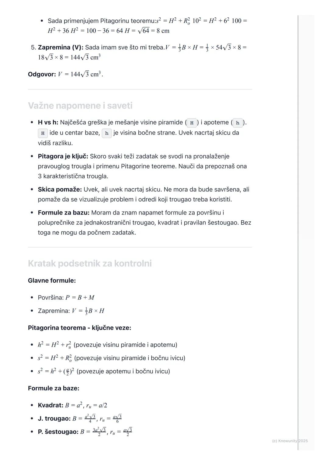 # Piramida

Uvod u piramide

Piramida je geometrijsko telo (poliedar) ograničeno jednim mnogouglom i
trouglovima koji imaju zajednički vrh. 