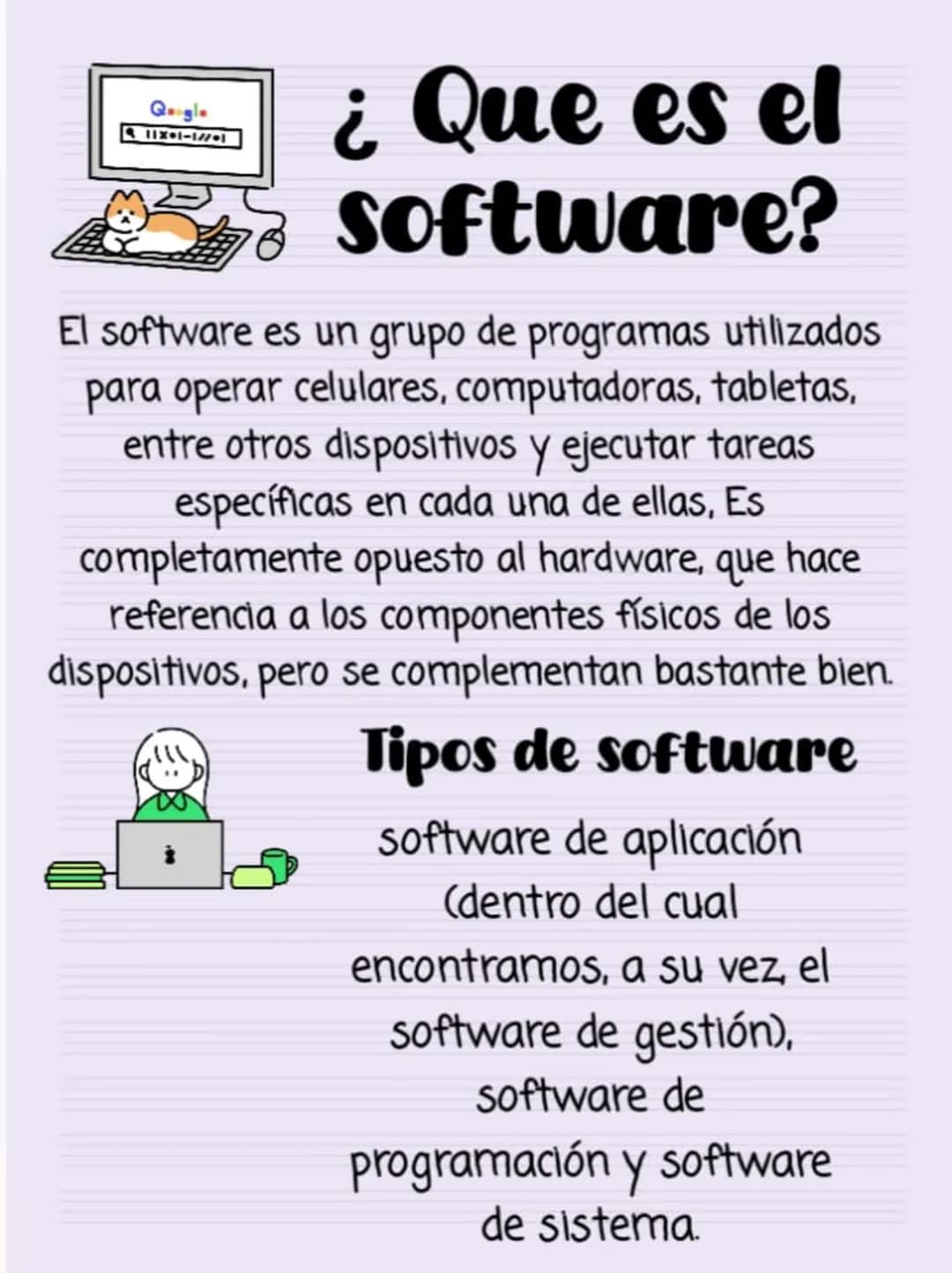 Quigle
11801-1771
¿Que es el
software?
El software es un grupo de programas utilizados
para operar celulares, computadoras, tabletas,
entre 
