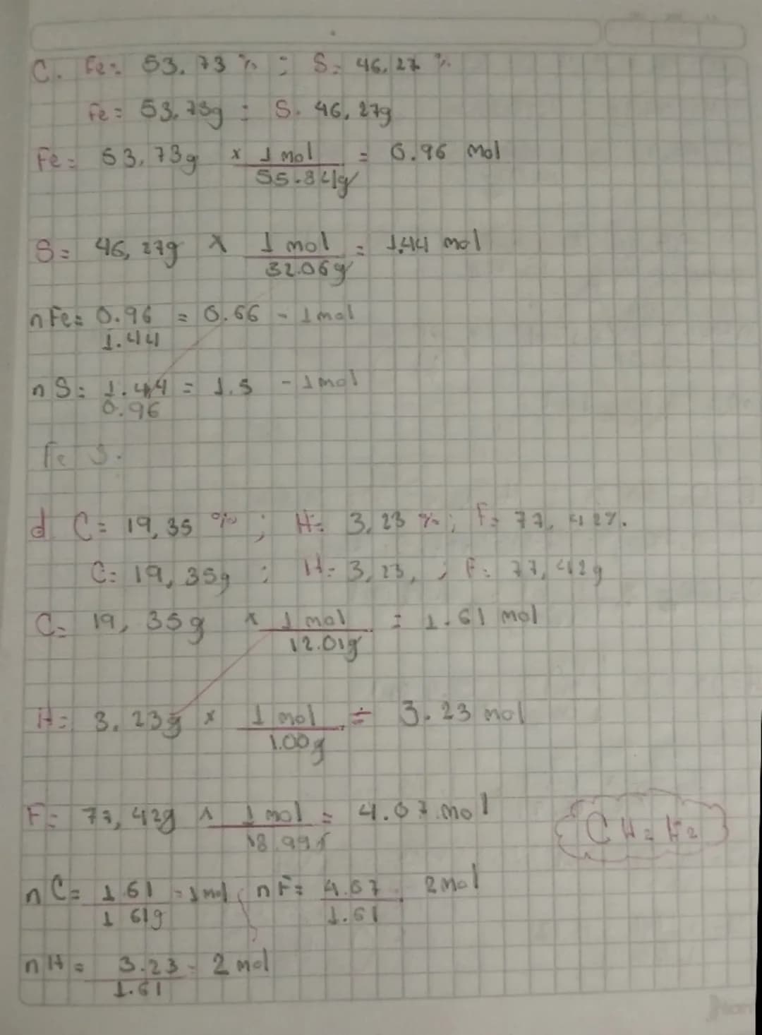 Garancias. Formula empiricas o minima
·Resolver en el cadzino
los siguientes gercicios
15 07
1. Hallar la formula empirica de los compuestos