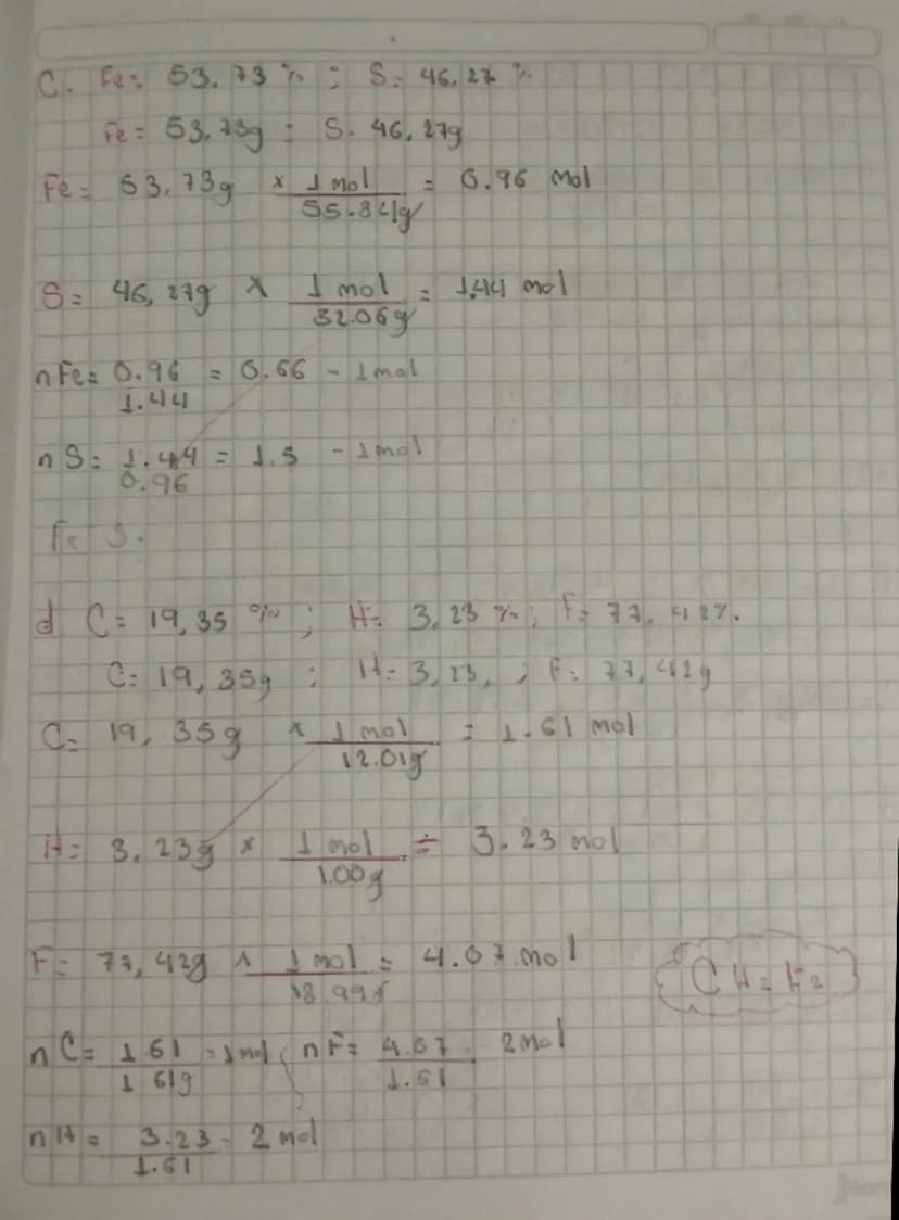 Garancias. Formula empiricas o minima
·Resolver en el cadzino
los siguientes gercicios
15 07
1. Hallar la formula empirica de los compuestos
