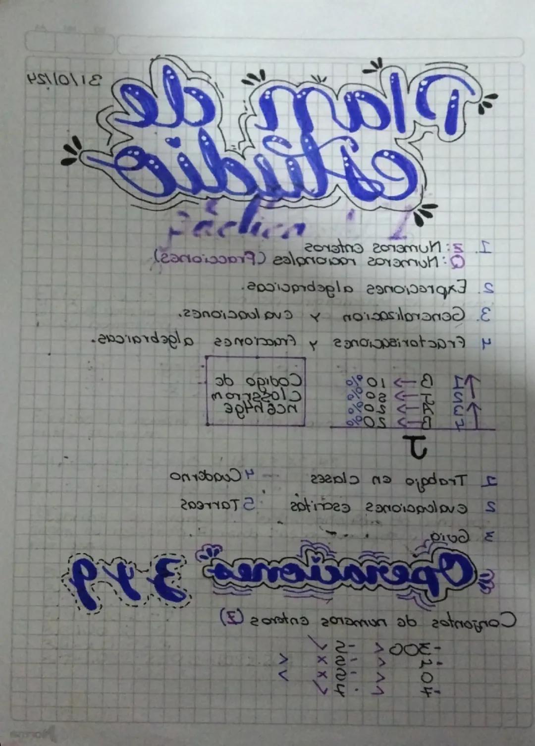 Plan de estudio de 8  