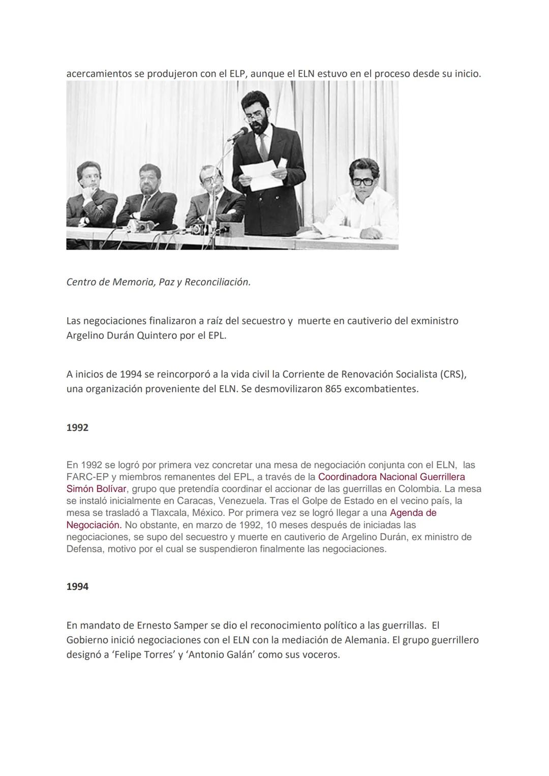 infrograma
1974
Sucedió en el gobierno de Alfonso López Michelsen. Luego de la Operación Anorí contra el
ELN, la guerrilla manifestó la idea