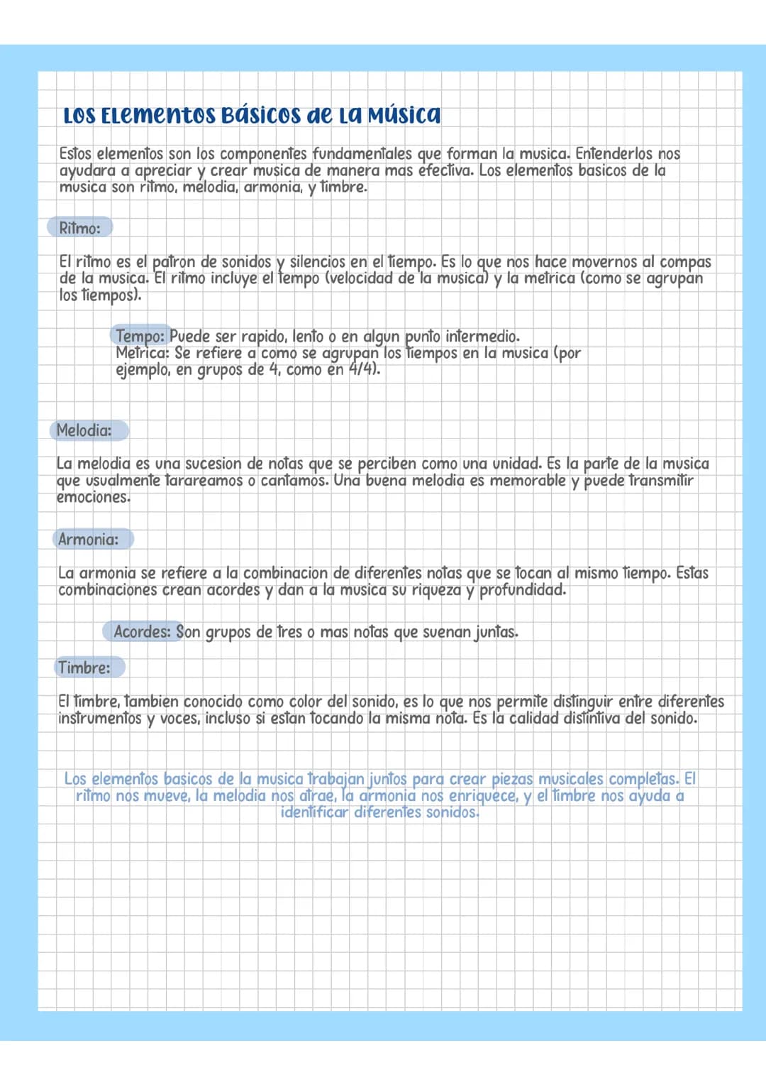 Elementos básicos de la música 