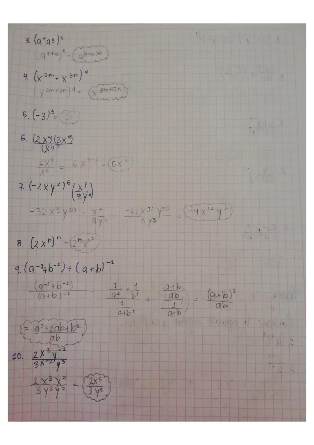 1.
Tarea
-7
(-7)
2. X 9
X"
-4
=X
-3
4-7
=
Y
3.64)5
64*5 26203
b4
4. (3x) 3
33. X3=27X3
5. X
5
$(99°
5
N
**
25
Simplificar
32
1. (2936²) (396
