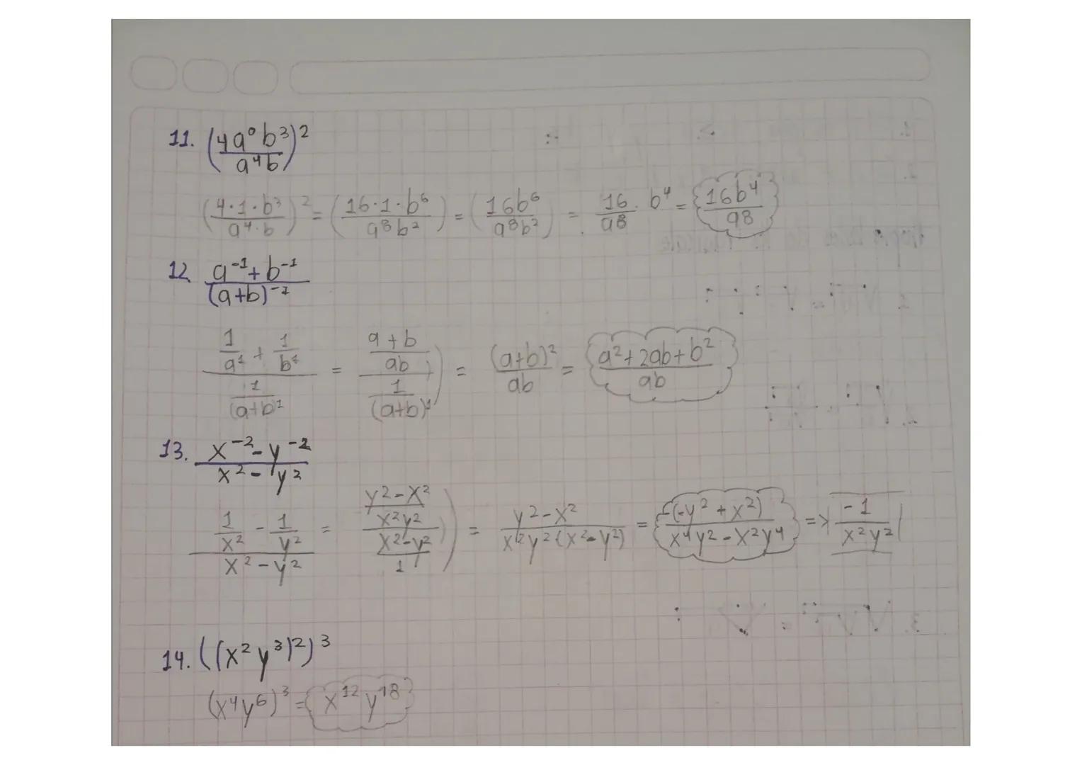 1.
Tarea
-7
(-7)
2. X 9
X"
-4
=X
-3
4-7
=
Y
3.64)5
64*5 26203
b4
4. (3x) 3
33. X3=27X3
5. X
5
$(99°
5
N
**
25
Simplificar
32
1. (2936²) (396
