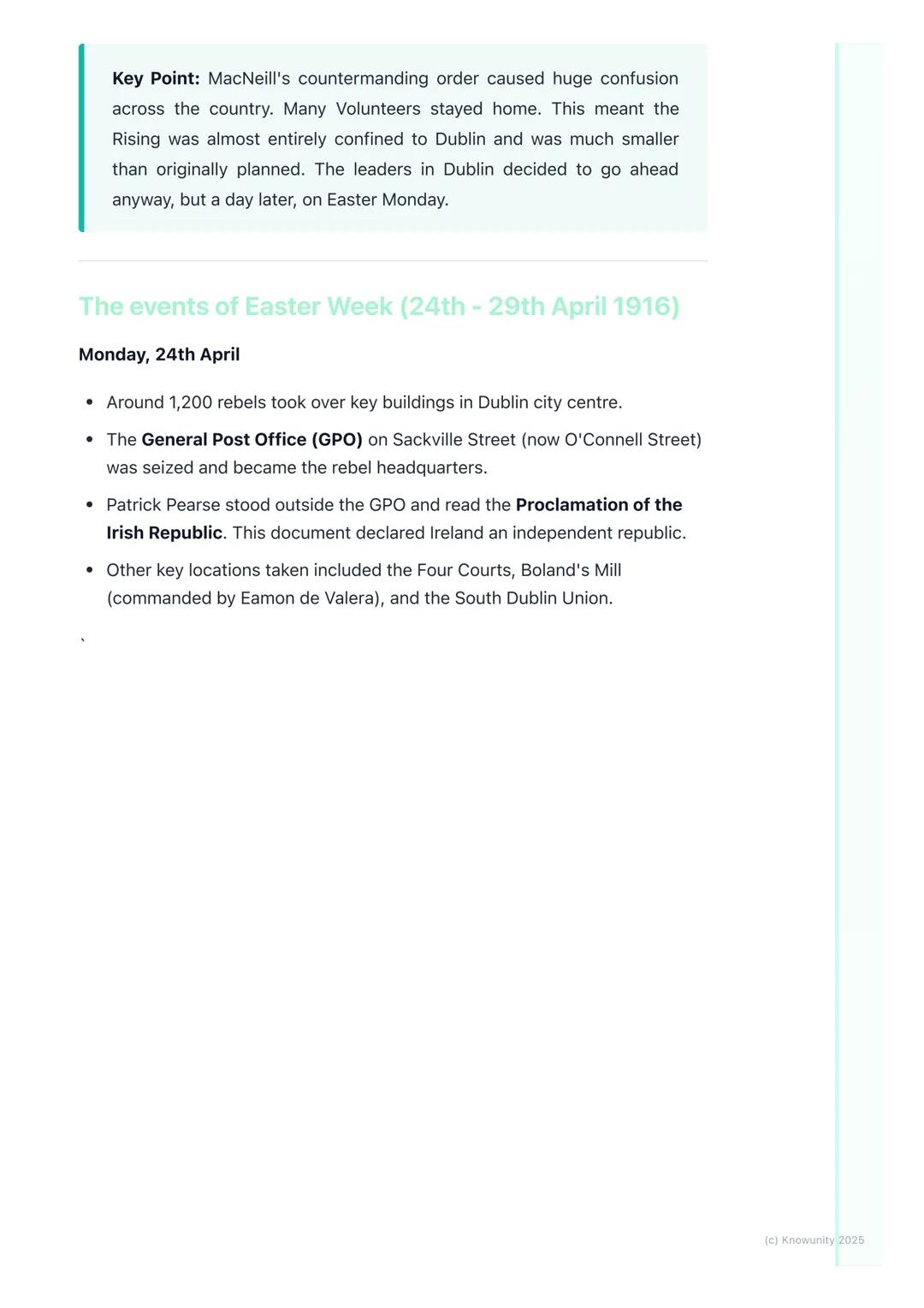 # The 1916 Easter Rising

The 1916 Easter Rising.

This was an armed insurrection in Ireland during Easter Week, April 1916. The
main goal w