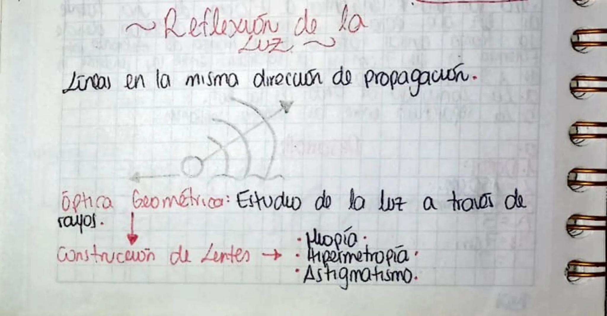 ~Reflexión de la

Lineas en la misma dirección de propagación.

Óptica Geométrica: Estudio de la luz a través de
rayos.
·μιορία
Astigmatismo