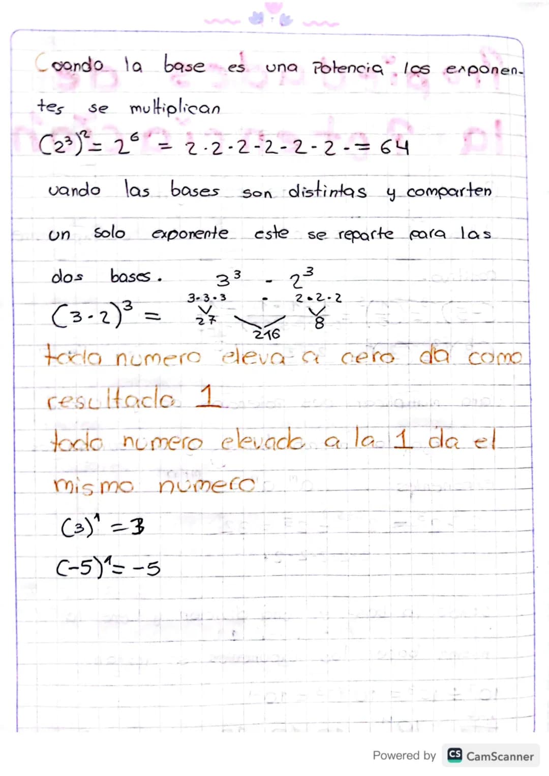 Potenciación de
numeros reales
IN
= Naturales {o....
Z = enteros {
Q
Ο
-
.003
= Racionales C-q0g)
I = Irracionales { π,√ √7)
| La potenciaci