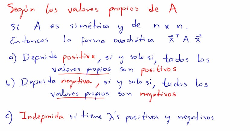 Formas
cuadráticas Una
Forma
cuadrática eu
са
Rn es
un a
función Q
definida
eu Ru
wyo
valor
en
un vector ☆ ER
puede calcularse mediante
T
Q(