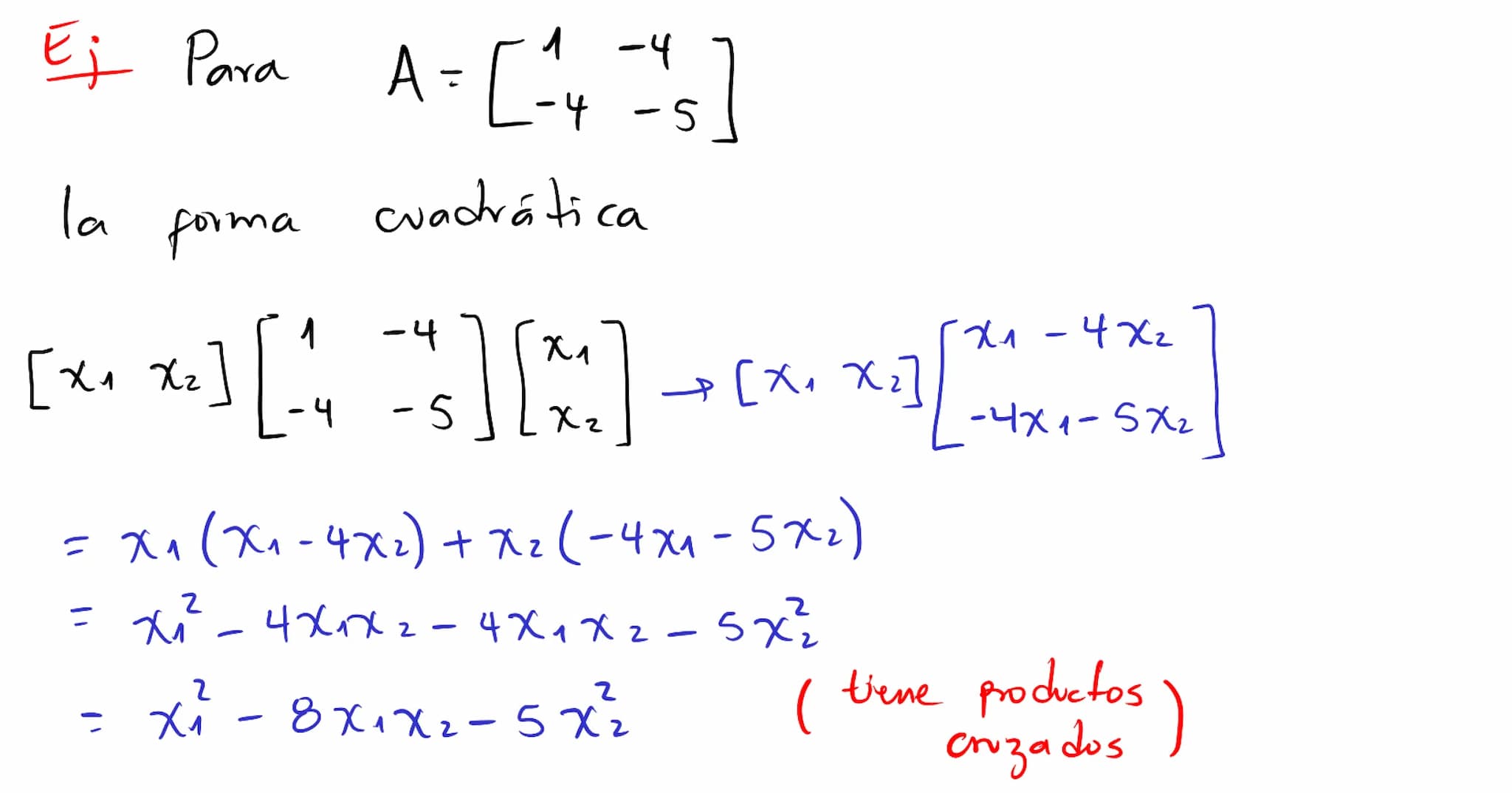 Formas
cuadráticas Una
Forma
cuadrática eu
са
Rn es
un a
función Q
definida
eu Ru
wyo
valor
en
un vector ☆ ER
puede calcularse mediante
T
Q(