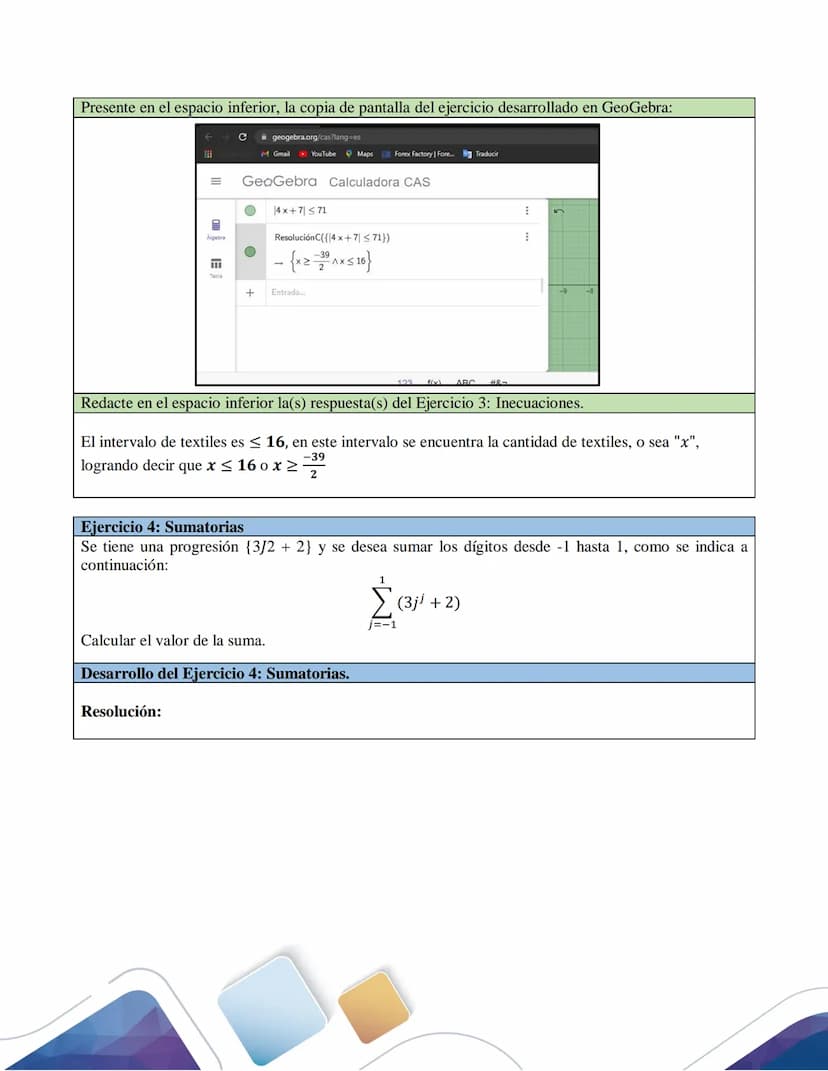 Desarrollo de los ejercicios
Ejercicio 1. Ecuaciones de primer grado (solución de sistemas de ecuaciones)
Compro 2 kg de manzanas más 8 kg p
