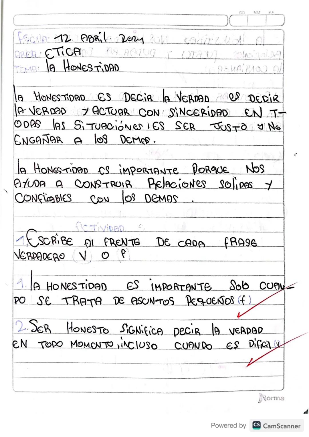 DO
AA
FACIA 12 ABRil. Dory on caditz και ο
ETICA
TOMO: LA HONESTIDAD
DEKAMOJA
LA HONESTIDAD ES DECIR LA VERDAD ES DEDİR.
A VERDAD Y ACTUAR C