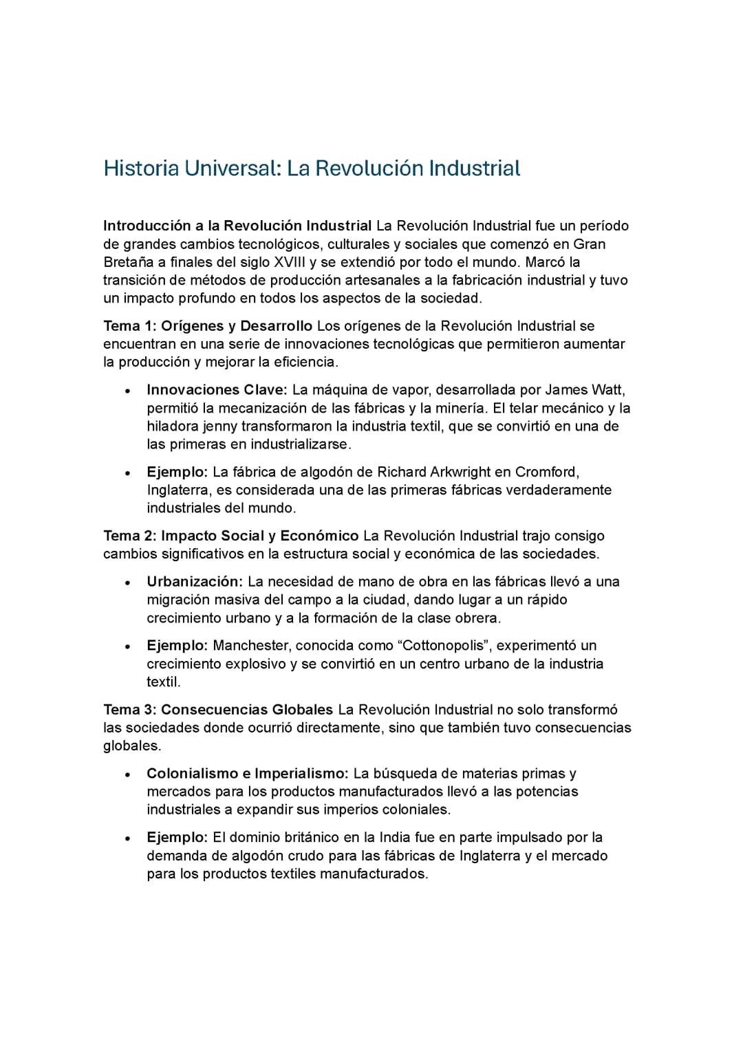La revolución industrial