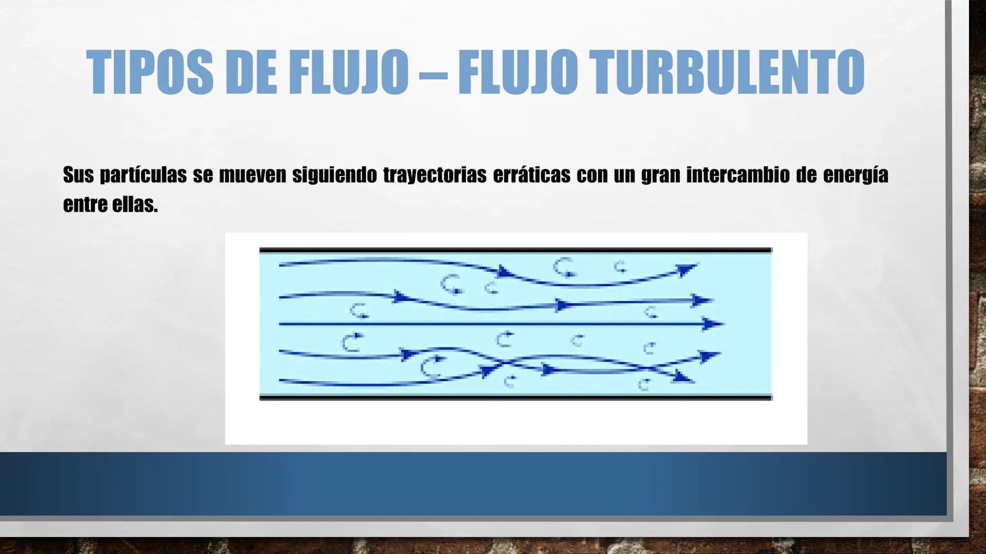 DINÁMICA DE FLUIDOS TIPOS DE FLUJO - FLUJO LAMINAR
Sus partículas se mueven siguiendo trayectorias separadas definidas y no necesariamente
p