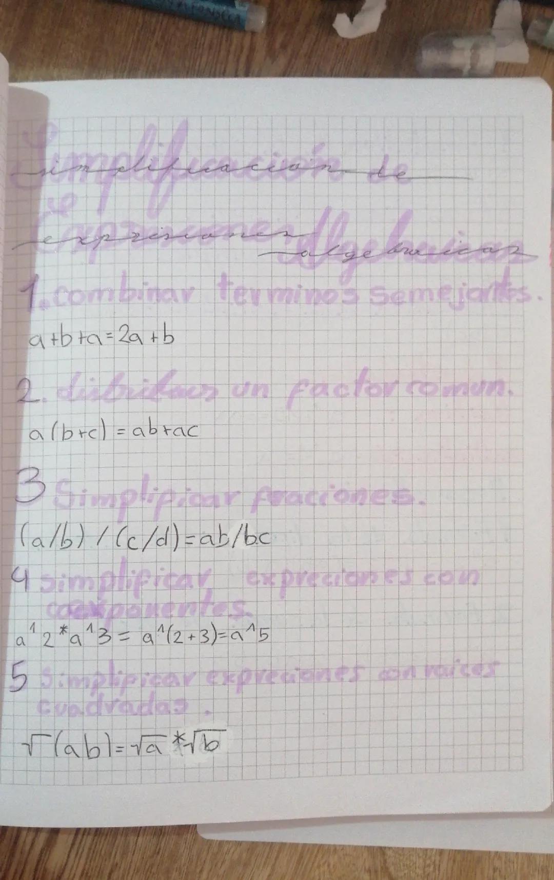 Simplificación de expresiones algebraicas