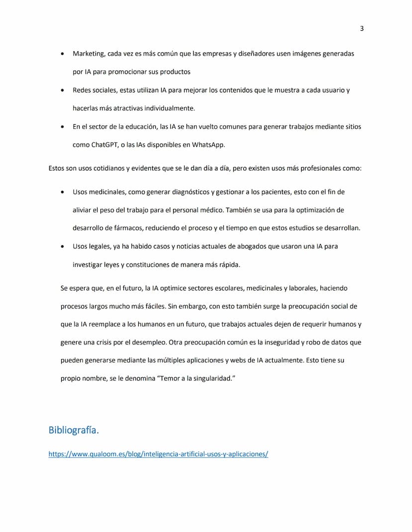 Resumen e Introducción
La inteligencia Artificial o IA es un sistema que puede recrear o realizar acciones que habitualmente
requieren de la