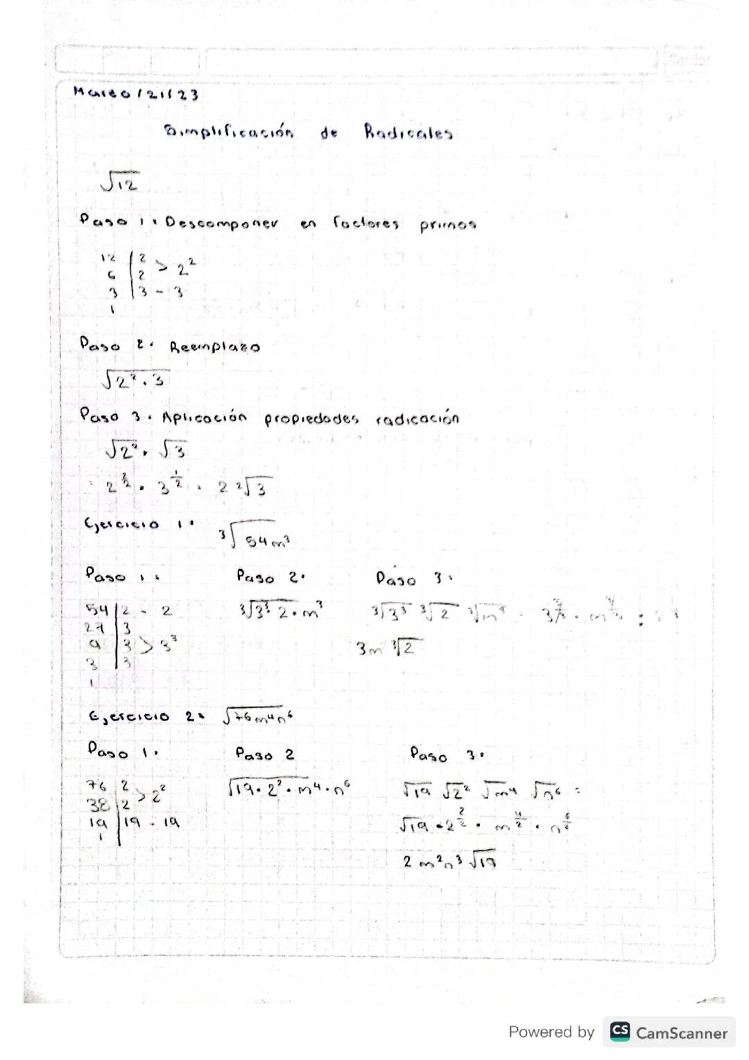 Simplificación de radicales 