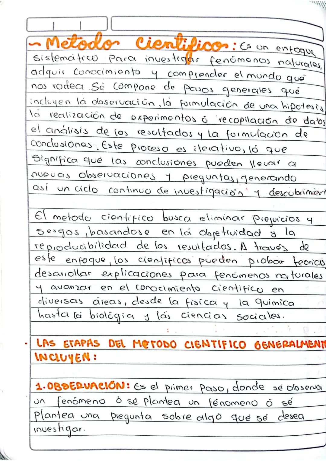 -Metodo cientificos: Cs un enfoque
Sistematico Para investigar fenómenos naturales,
adquir conocimiento y comprender el mundo que
nos rodea.