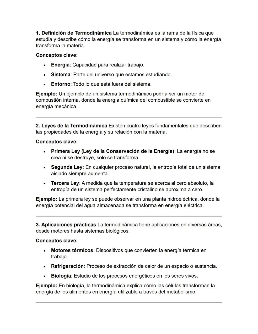 Introducción a la Termodinámica
Temas:
Definición de Termodinámica
Leyes de la Termodinámica
Aplicaciones prácticas 1. Definición de Termodi