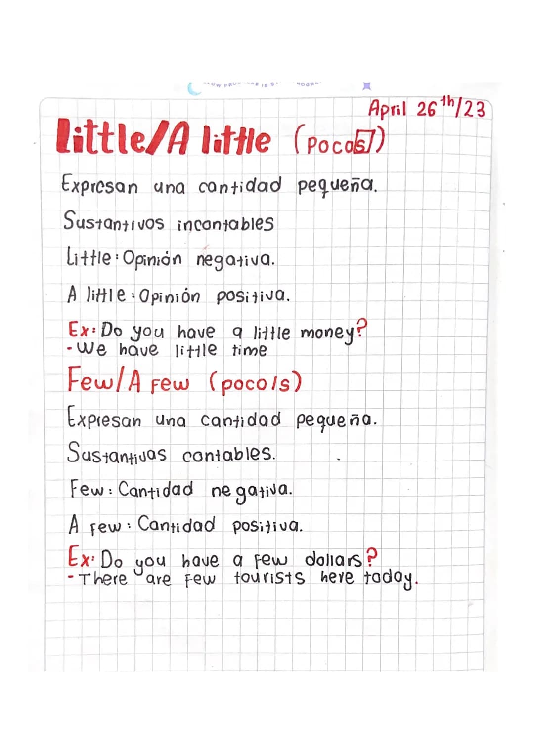Expresiones de cantidad en inglés 
