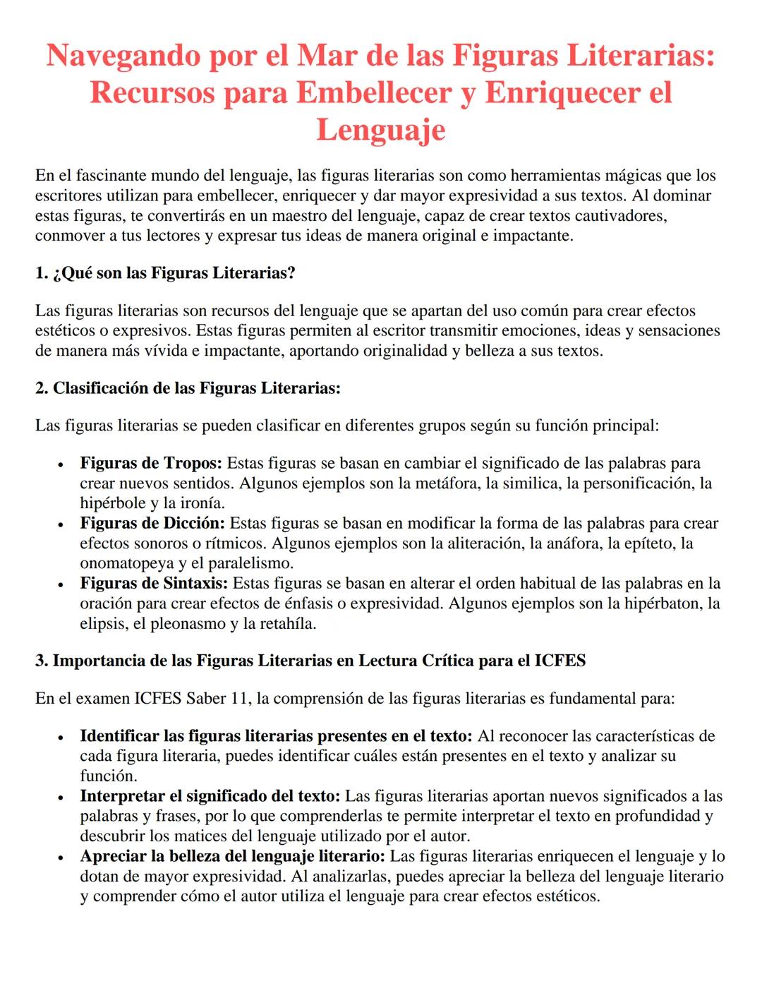 Exploración de las Figuras Literarias: Ejemplos y Significado