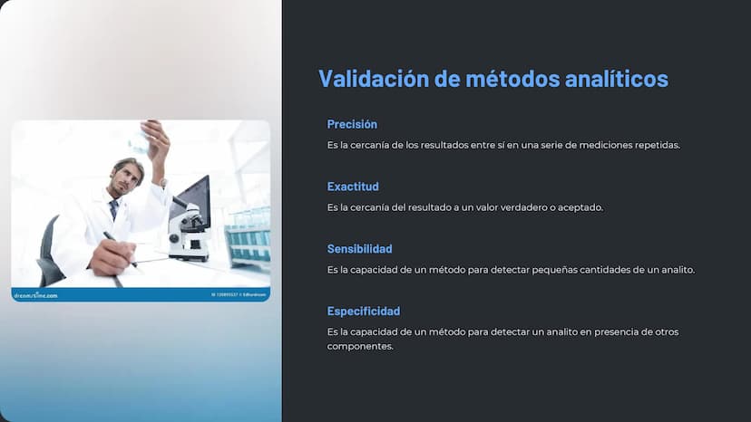 la química
analítica
La química analítica es un campo fundamental en la
ciencia que se centra en el estudio de la composición,
estructura y 