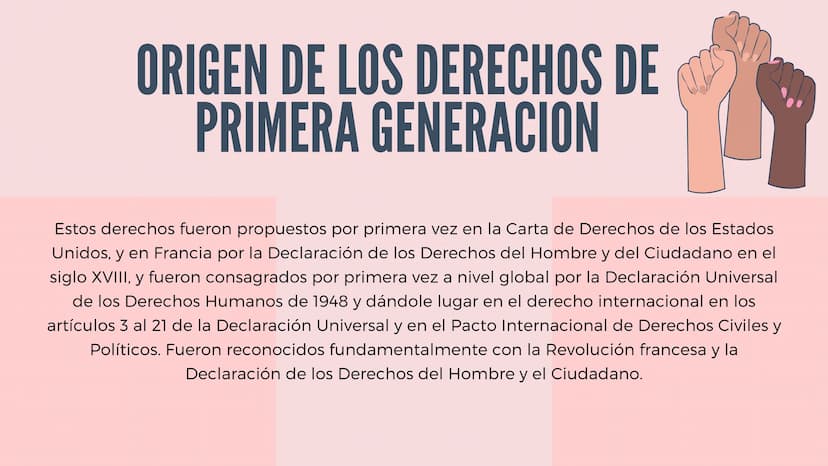 sto
DERECHOS DE
PRIMERA GENERACION
Tambien llamados Derechos Civiles
Y
Políticos
2
N QUE SON LOS DERECHOS DE
PRIMERA GENERACION
Los derechos