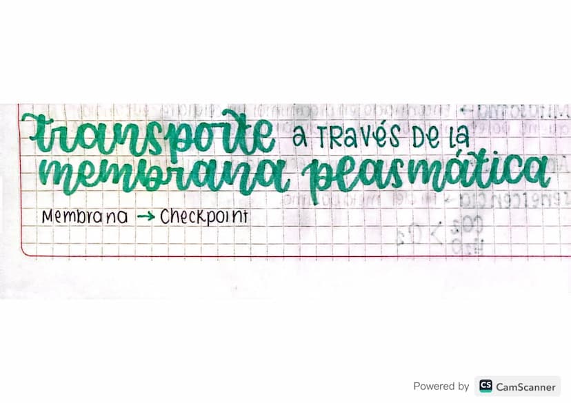transporte a Través de la……………
membrana peasmática
KDO NO 1997
Membrana Checkpoint
Powered by CS CamScanner A
A Favor del gradiente de conce