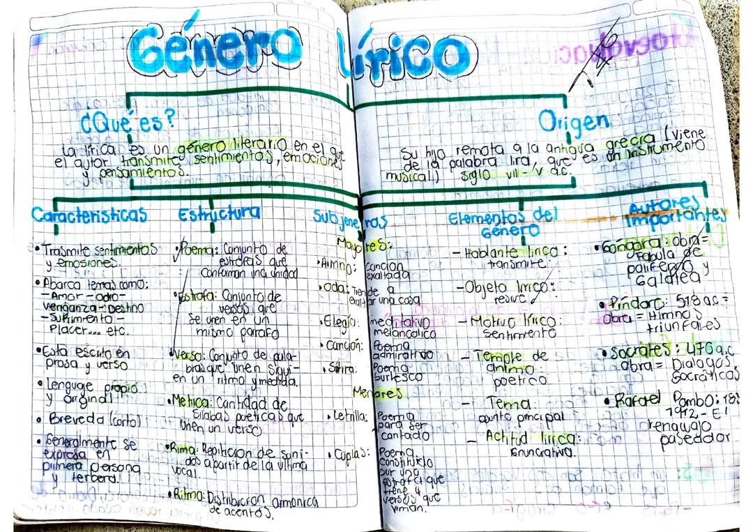 Explorando el género lírico: un mapa conceptual