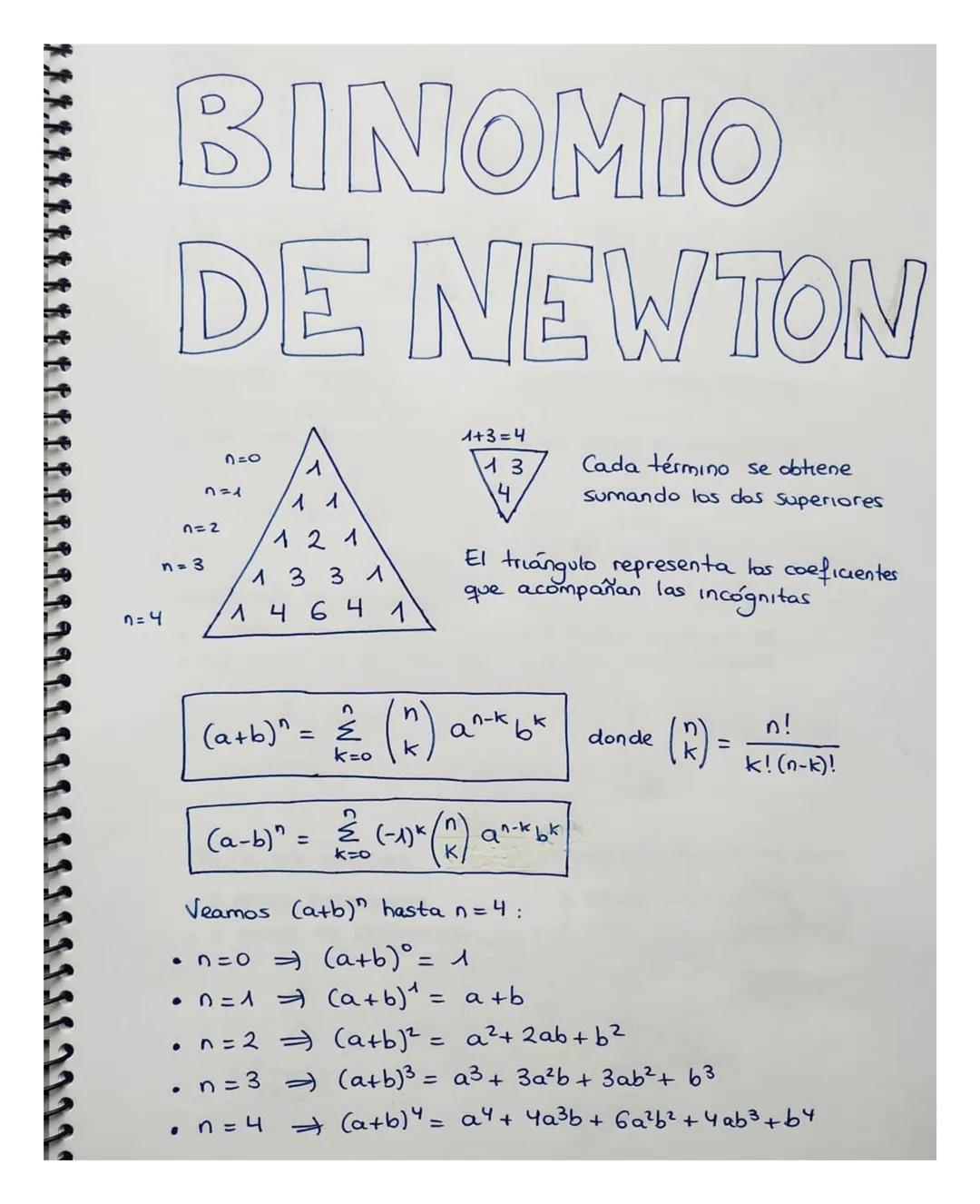 n=4
BINOMIO
DE NEWTON
3=0
n=1
7=2
n = 3
1
1 1
1 2 1
1 3 3 1
1 4 6 4 1
1+3=4
13
14
Cada término se obtiene
Sumando los dos superiores
El tria