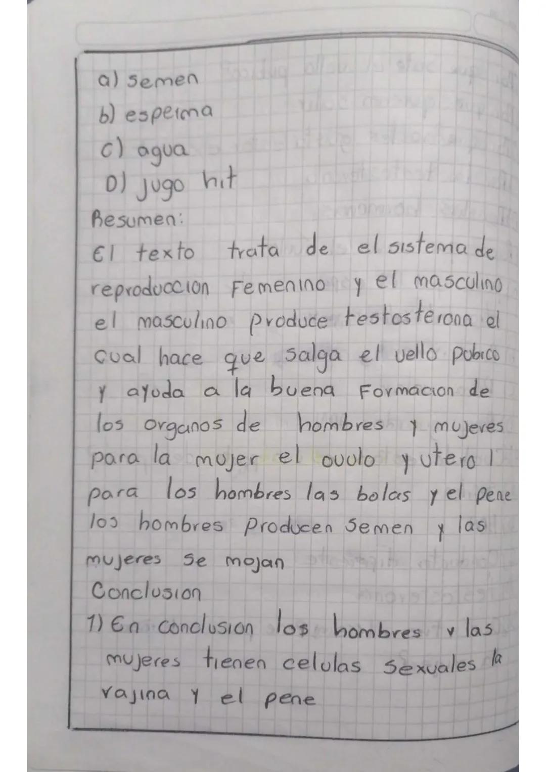 Solucion
PREDICCION
yo
creo que el texto trata
de
Como Funcionan los sistemas
reproductores masculino y Femenino
la
Para
Creacion de otro hu
