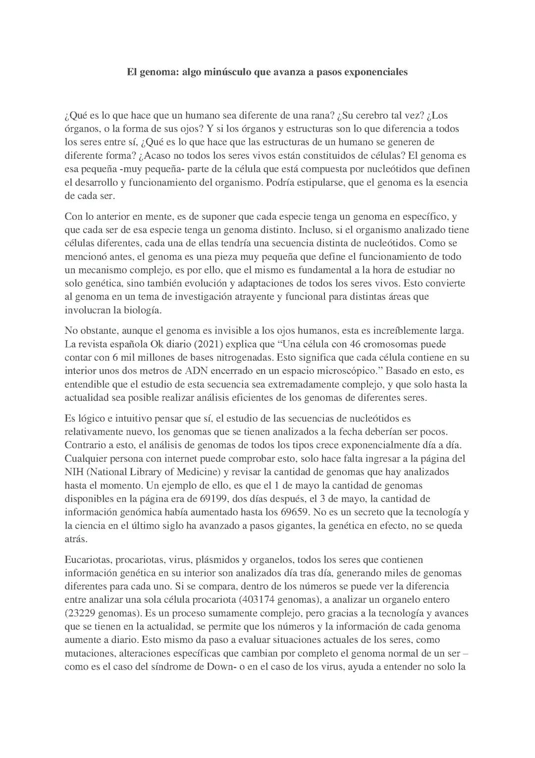 Ensayo sobre el genoma humano 