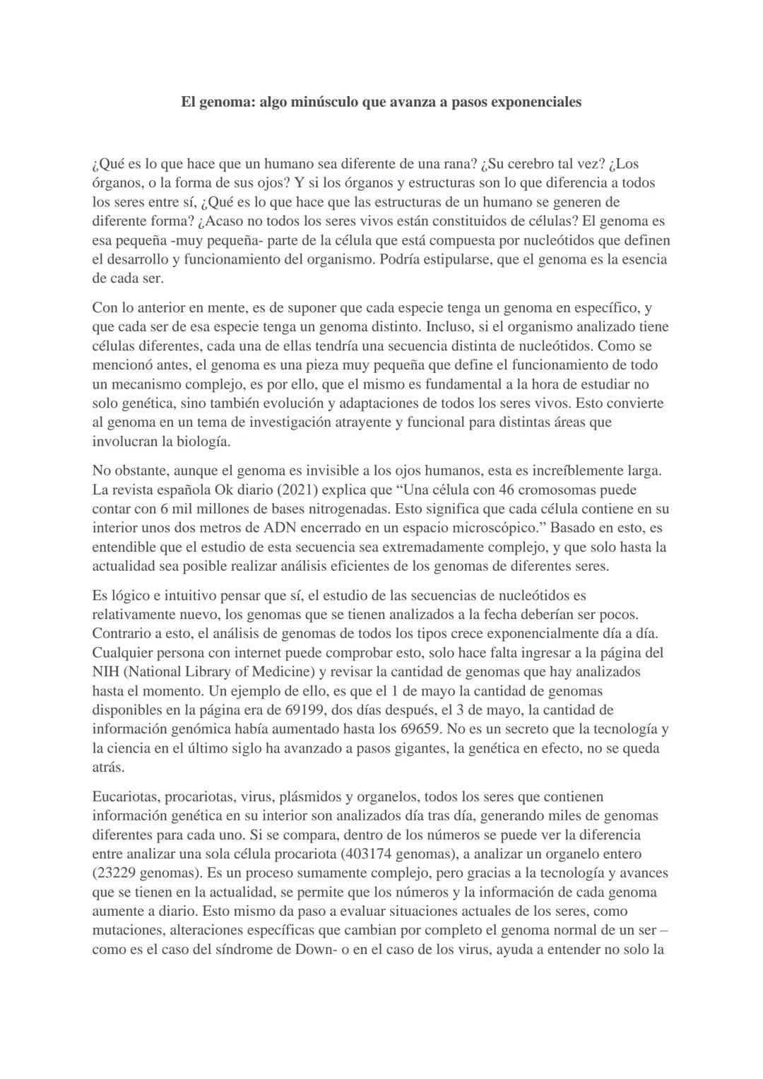El genoma: algo minúsculo que avanza a pasos exponenciales
¿Qué es lo que hace que un humano sea diferente de una rana? ¿Su cerebro tal vez?