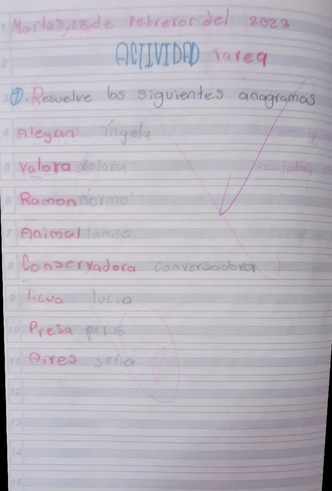 * Nortesirerero, 27,2023

2

3 Anagram

El anagram es una modificación

4 en el orden de las tetras que

5componen un vocablo generando

6 o