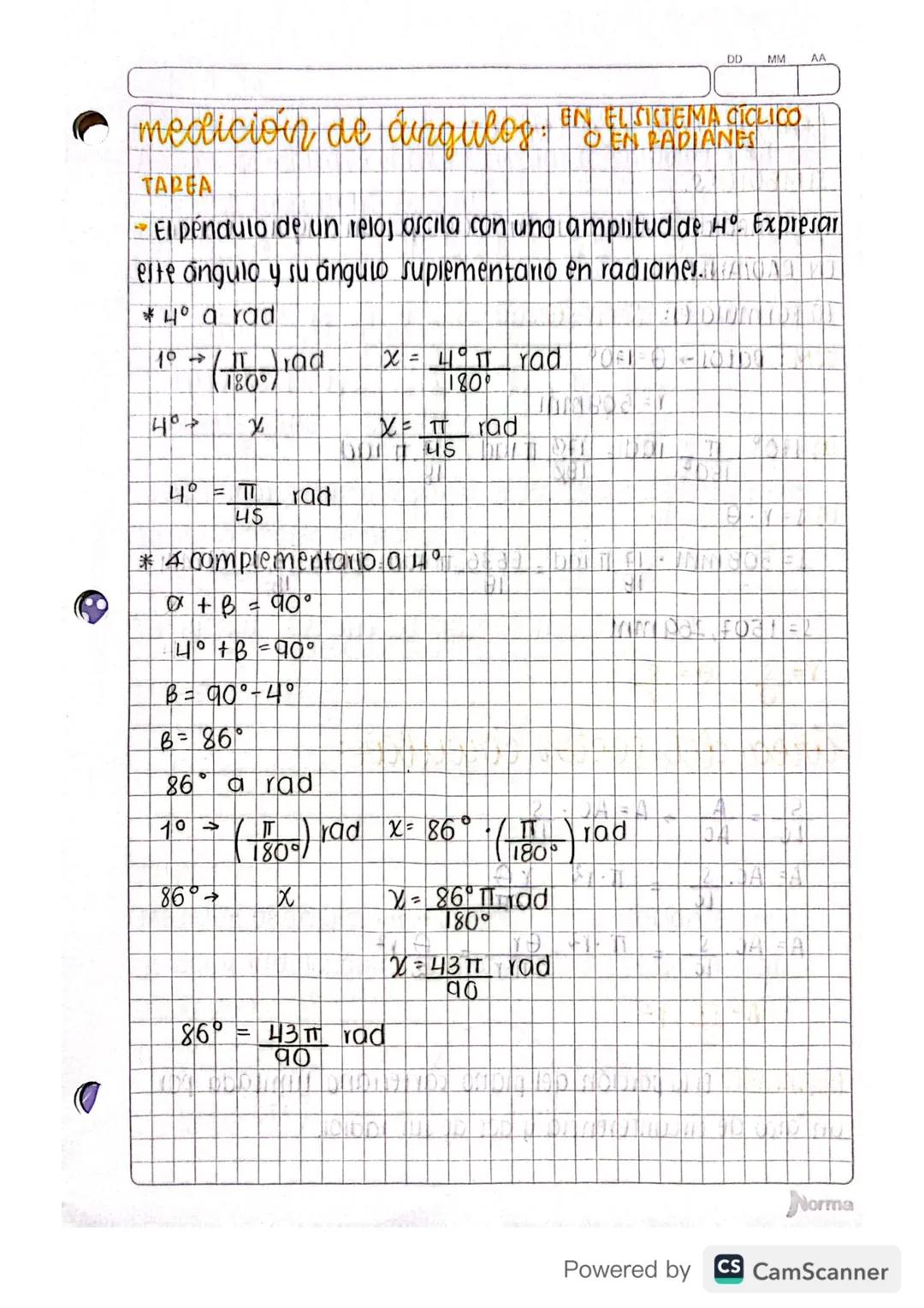 Matemáticas grado 10 - Medición de ángulos y longitud de arco