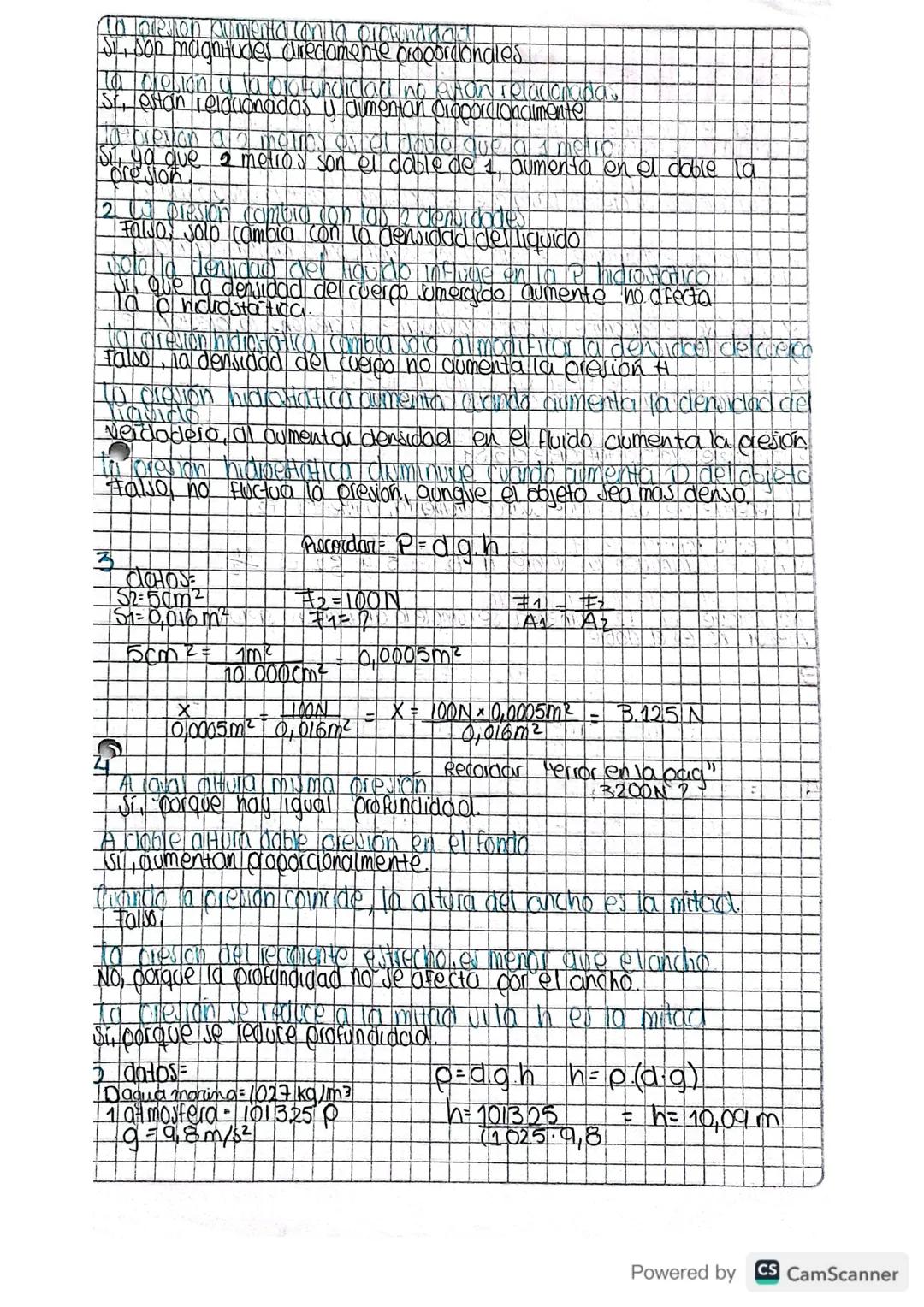PRESIEN MOROSTATICA
Almas profundidad, menor cresion Falso
St., porque all aumentar la profundidad aumenta la capa de aqua sobre el
objeto T