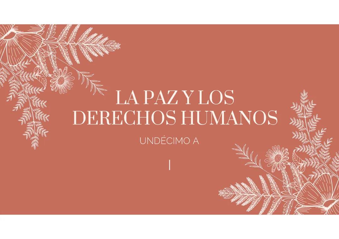 La paz y los derechos humanos 