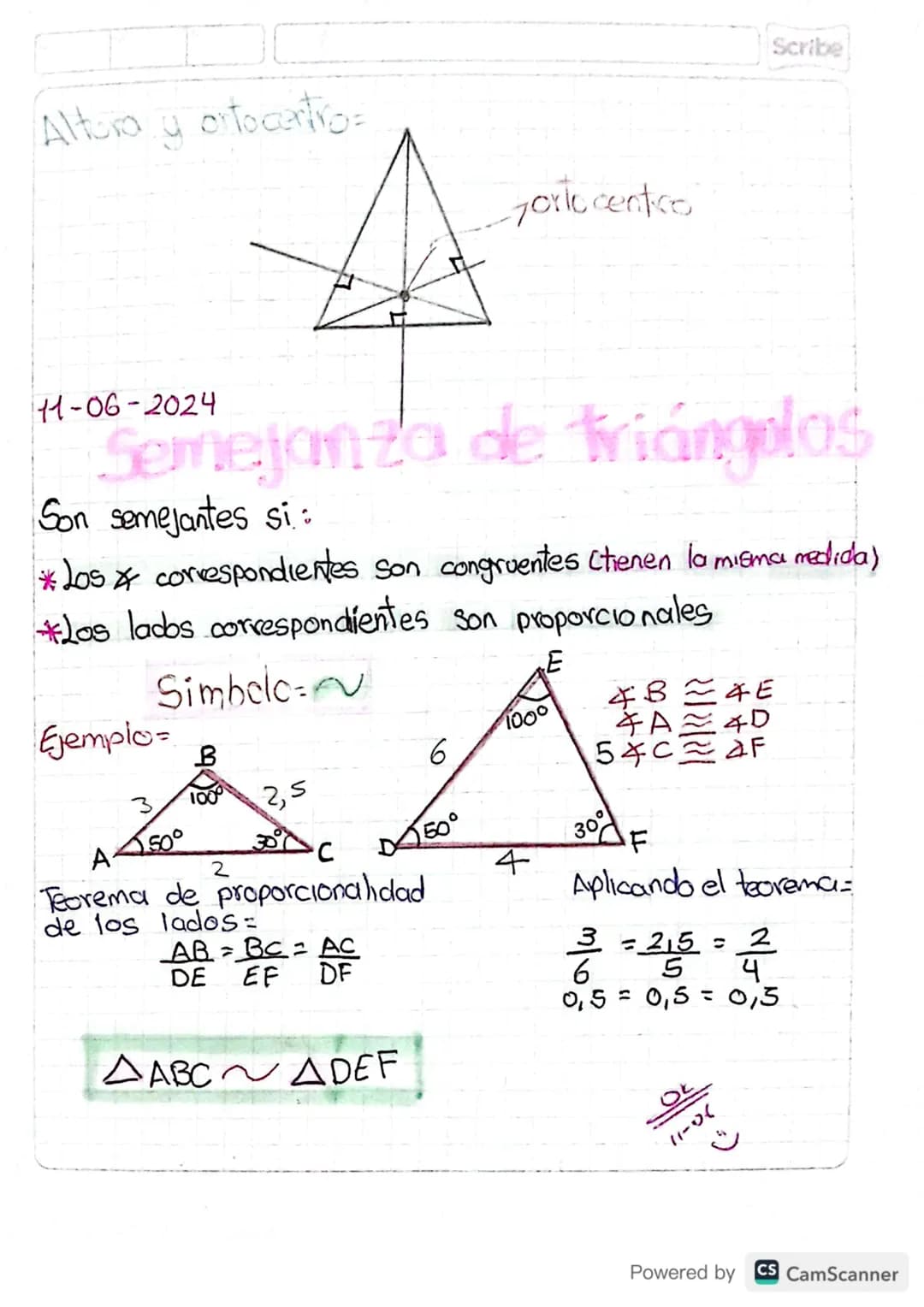 Lineas y puntos notables en on triángulo
En todo triángulo se pueden trazar 4 tipos de líneas :
4) Mediana-Une un vertice con el lado opuest