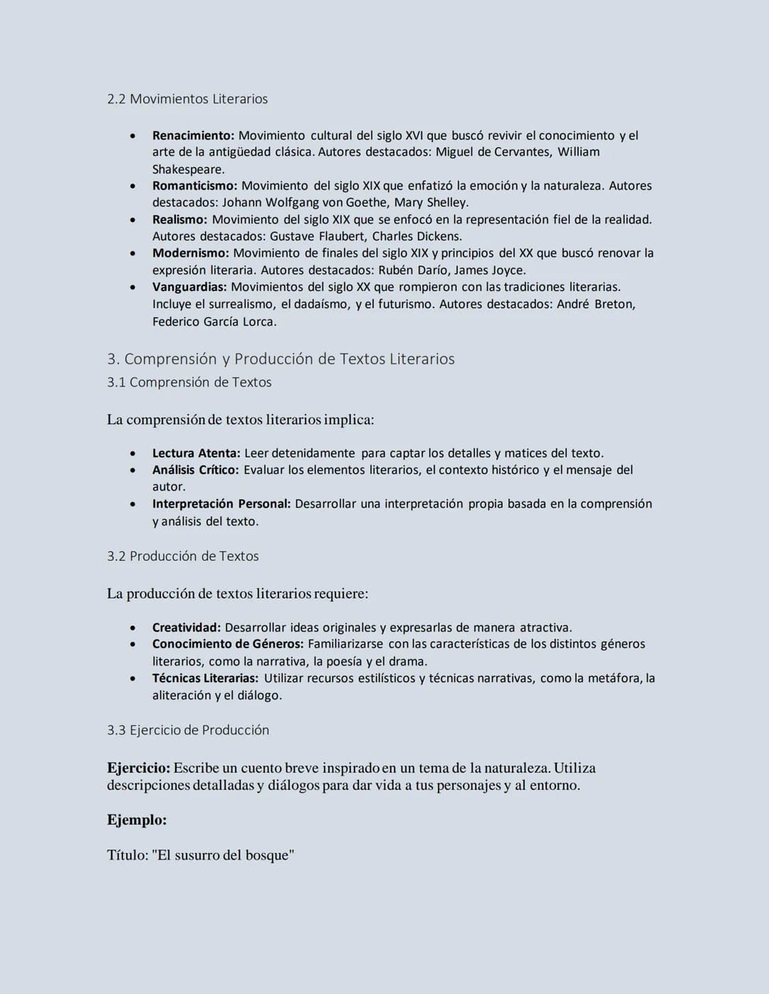 Literatura
Introducción
La literatura es el arte de la palabra escrita y hablada, y abarca una amplia gama de géneros
y estilos. Este docume