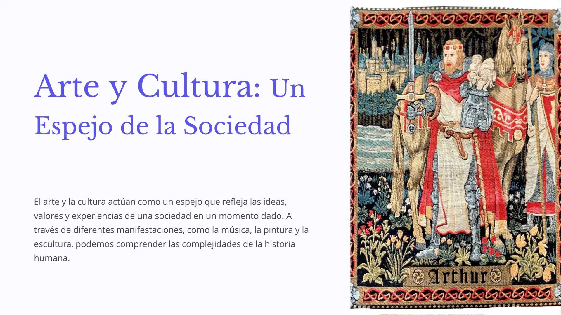 # Arte y Cultura: Un
Espejo de la Sociedad

El arte y la cultura actúan como un espejo que refleja las ideas,
valores y experiencias de una 