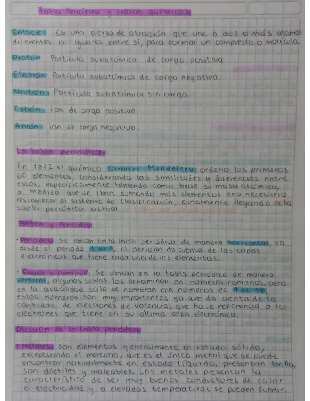 La Tabla Periódica y los Tipos de Enlaces Químicos